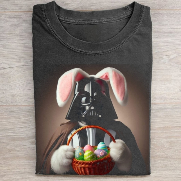 "Darth Vader Easter Bunny" Sci-Fi Holiday Vintage Washed Tee