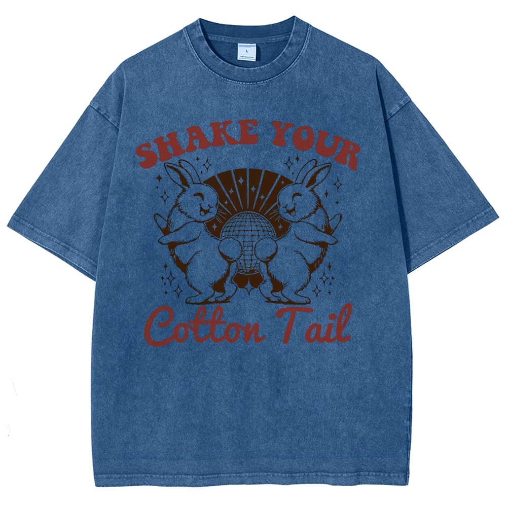 "Shake Your Cotton Tail" Disco Bunny Washed T-Shirt