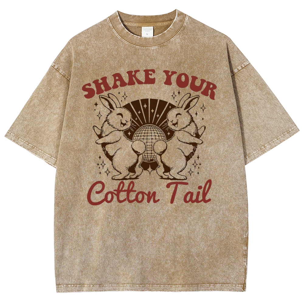 "Shake Your Cotton Tail" Disco Bunny Washed T-Shirt
