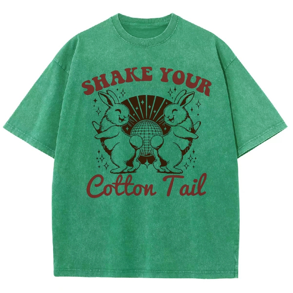 "Shake Your Cotton Tail" Disco Bunny Washed T-Shirt