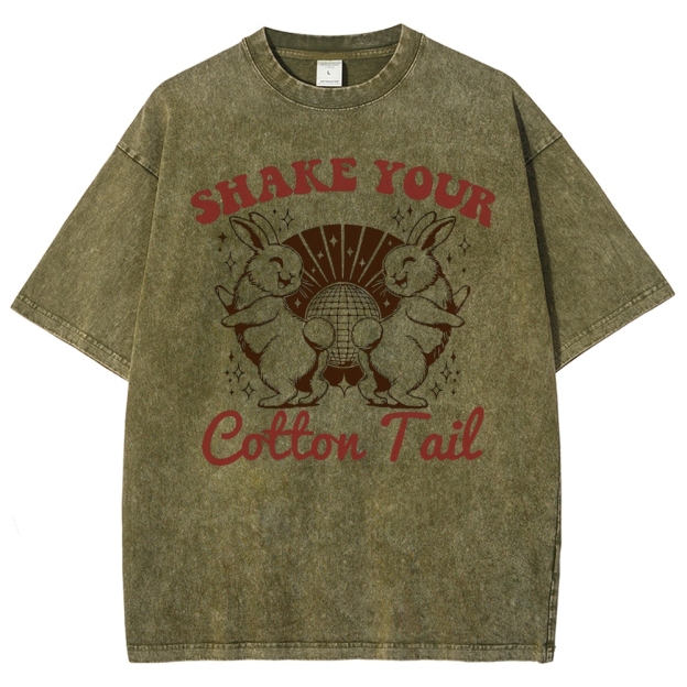 "Shake Your Cotton Tail" Disco Bunny Washed T-Shirt