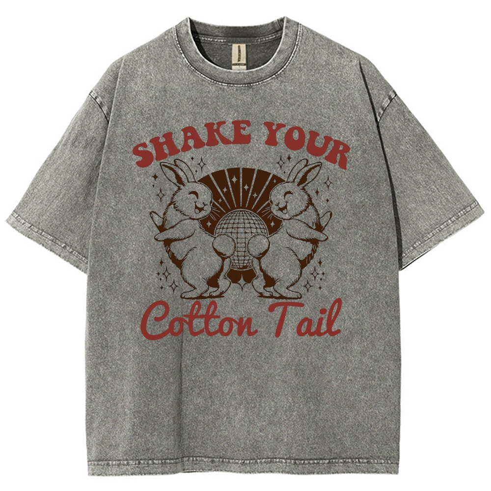 "Shake Your Cotton Tail" Disco Bunny Washed T-Shirt