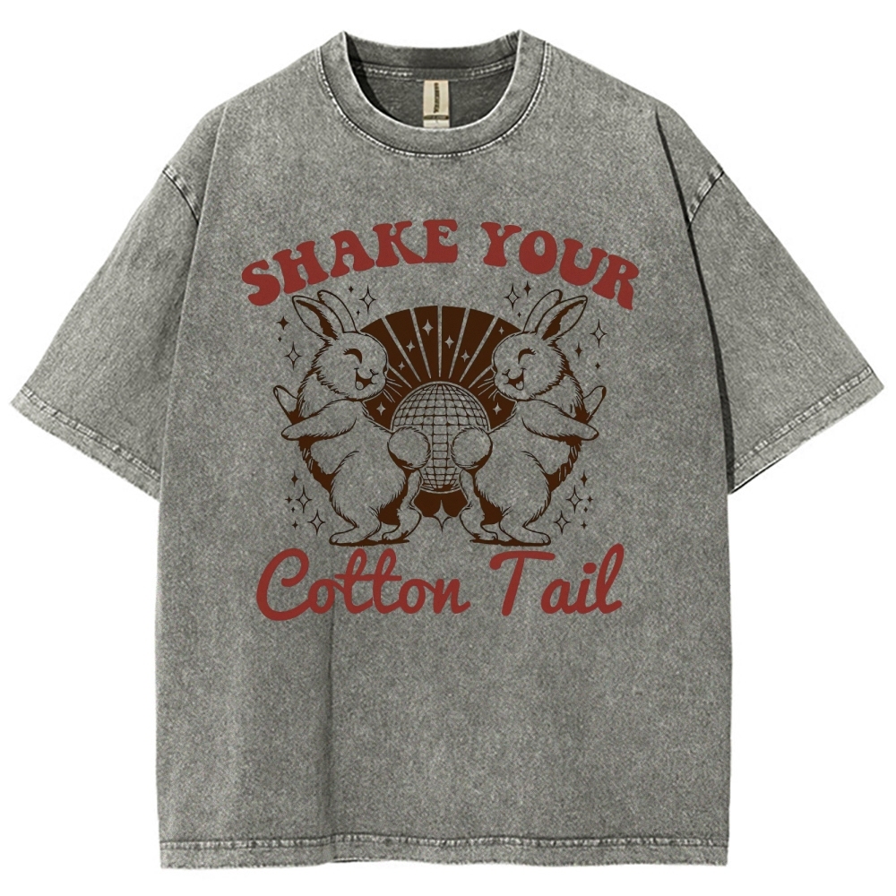 "Shake Your Cotton Tail" Disco Bunny Washed T-Shirt