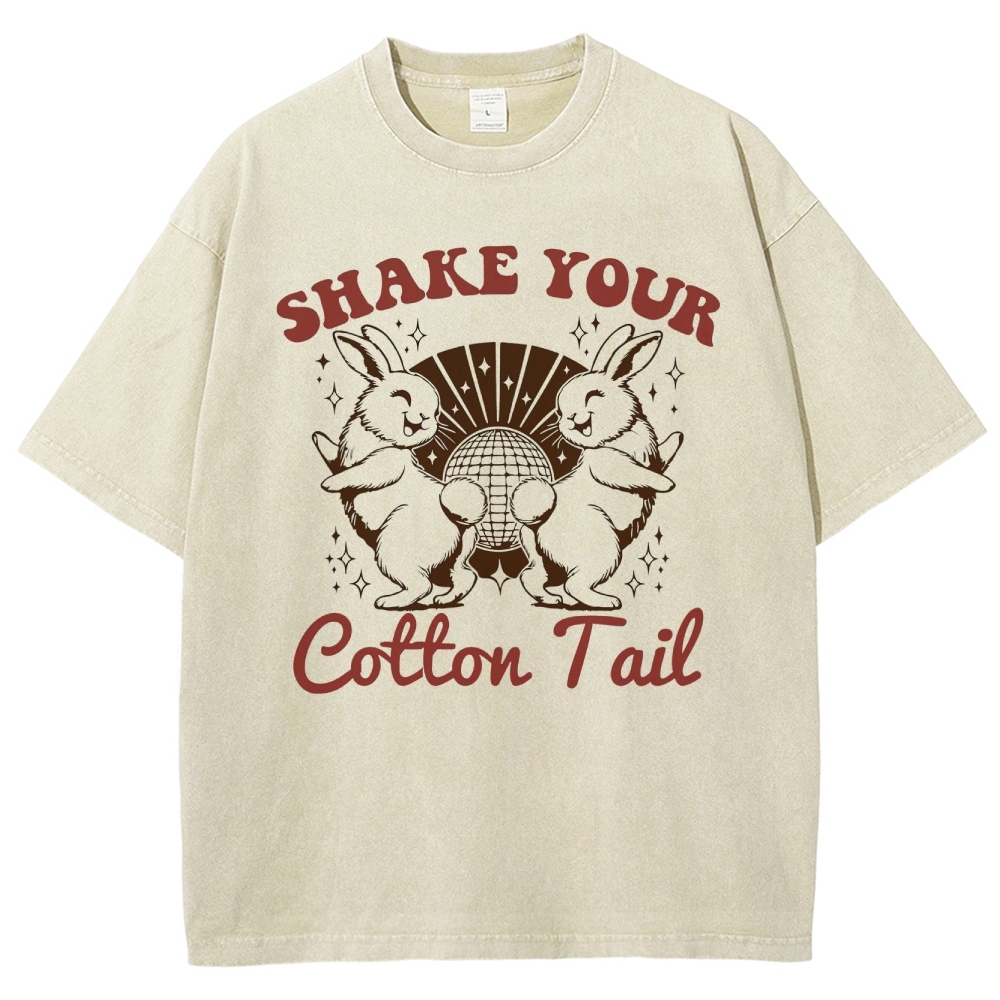 "Shake Your Cotton Tail" Disco Bunny Washed T-Shirt