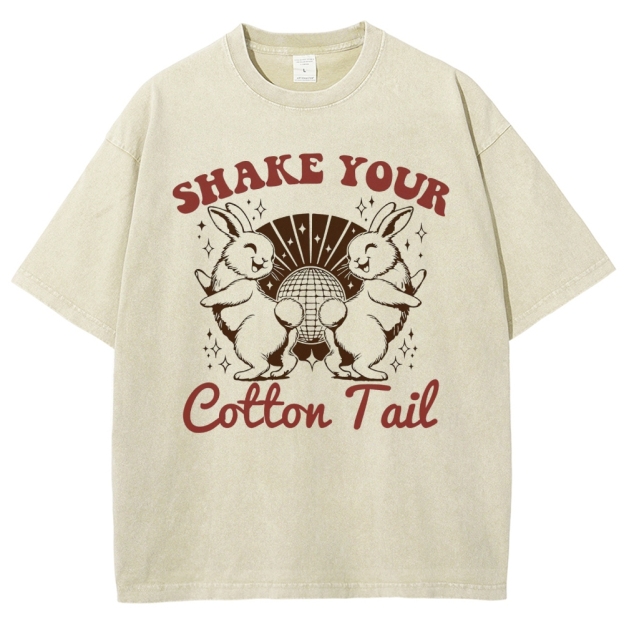 "Shake Your Cotton Tail" Disco Bunny Washed T-Shirt