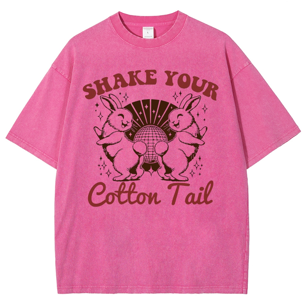 "Shake Your Cotton Tail" Disco Bunny Washed T-Shirt