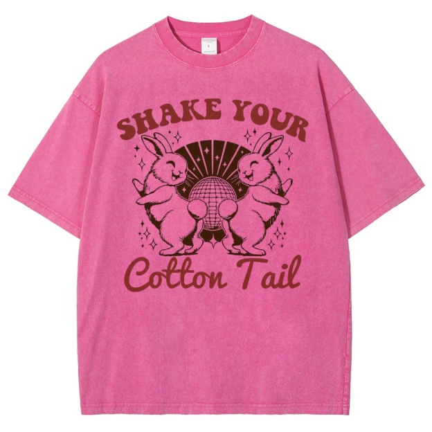 "Shake Your Cotton Tail" Disco Bunny Washed T-Shirt