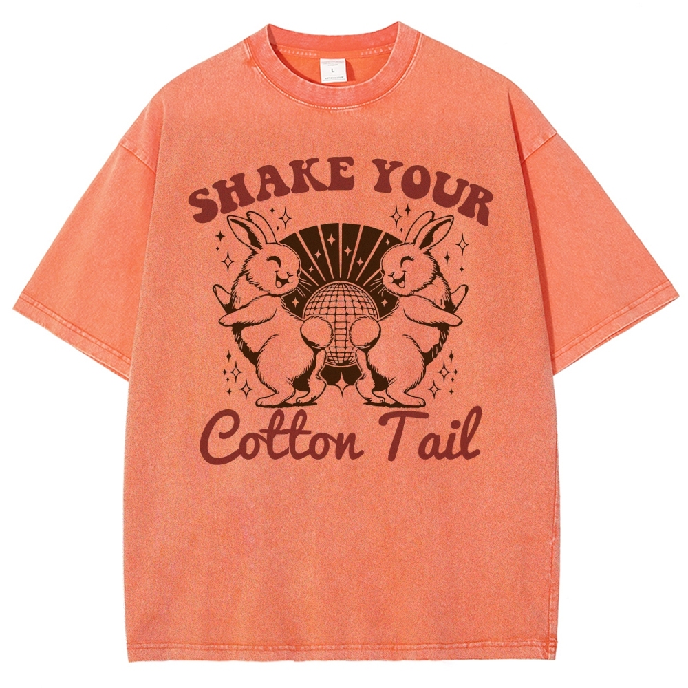 "Shake Your Cotton Tail" Disco Bunny Washed T-Shirt