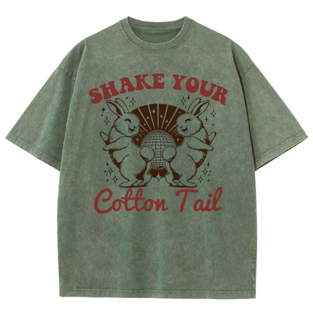 "Shake Your Cotton Tail" Disco Bunny Washed T-Shirt