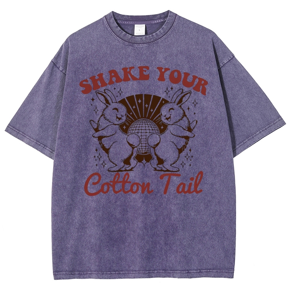 "Shake Your Cotton Tail" Disco Bunny Washed T-Shirt