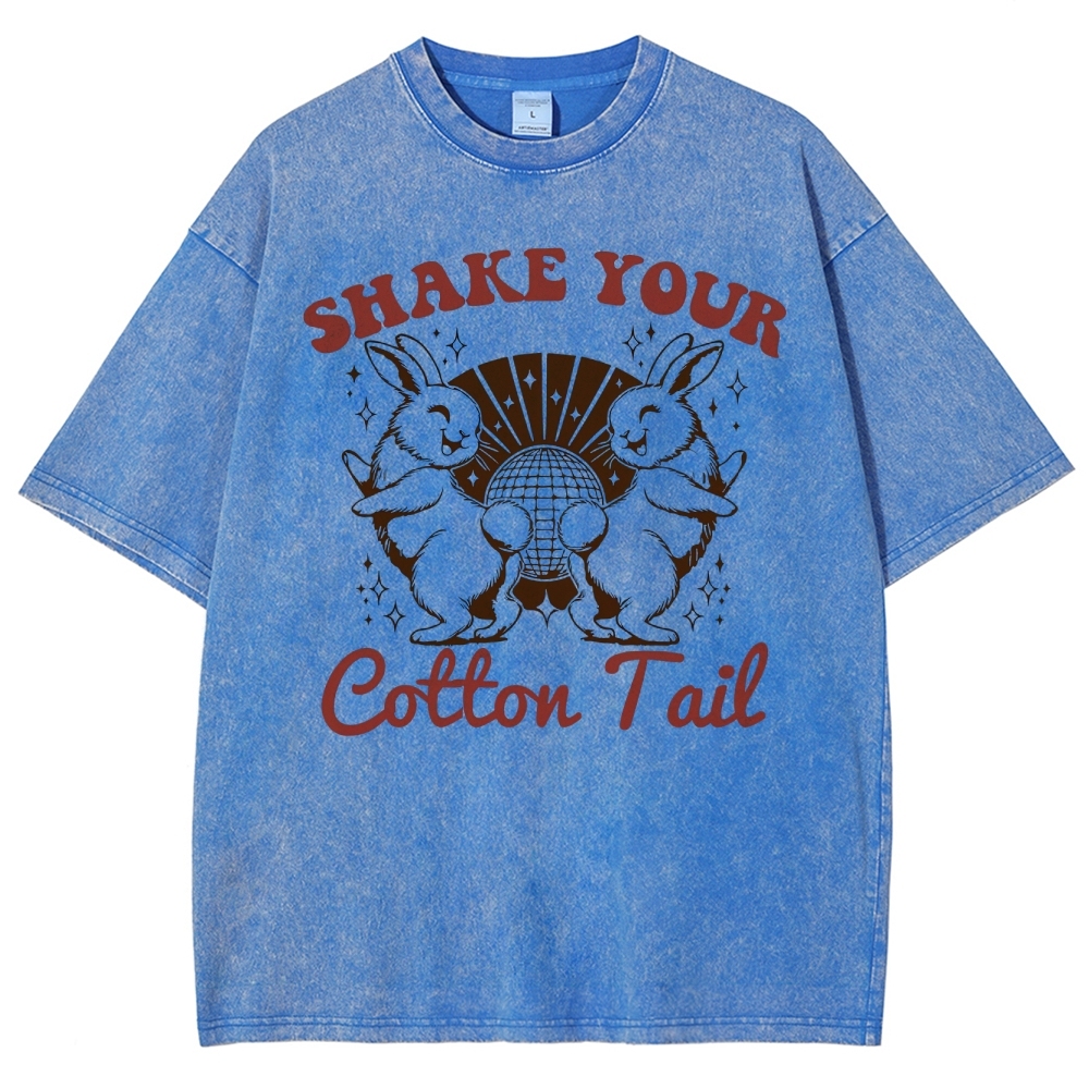 "Shake Your Cotton Tail" Disco Bunny Washed T-Shirt