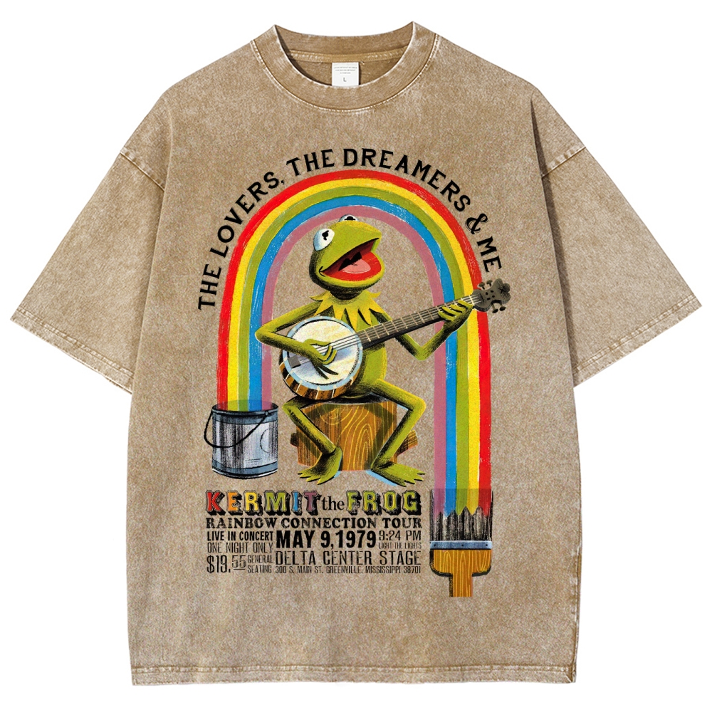 "Kermit the Frog Rainbow Connection Tour"  Washed T-Shirt