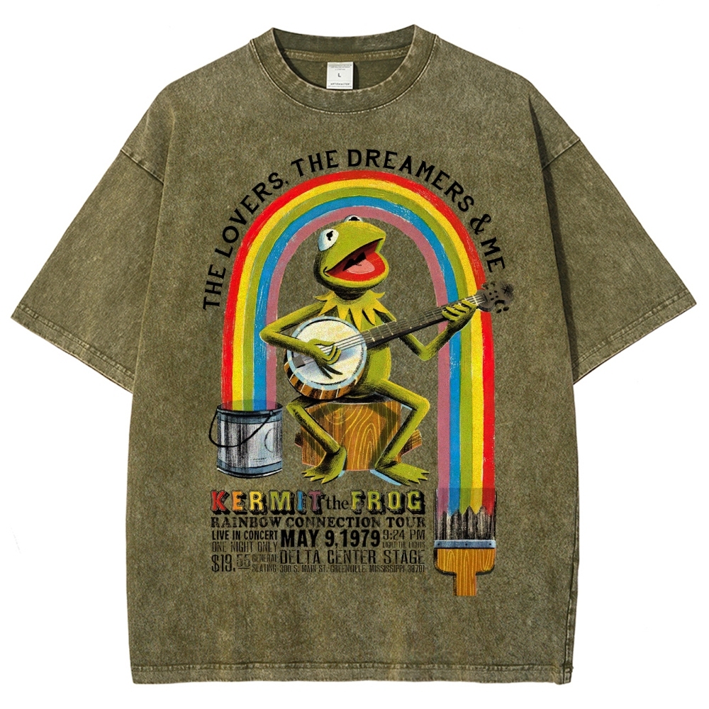 "Kermit the Frog Rainbow Connection Tour"  Washed T-Shirt