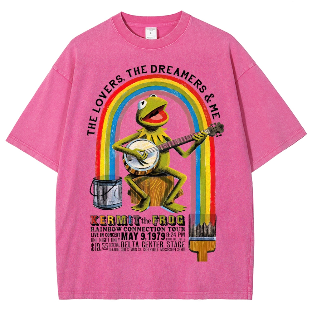 "Kermit the Frog Rainbow Connection Tour"  Washed T-Shirt