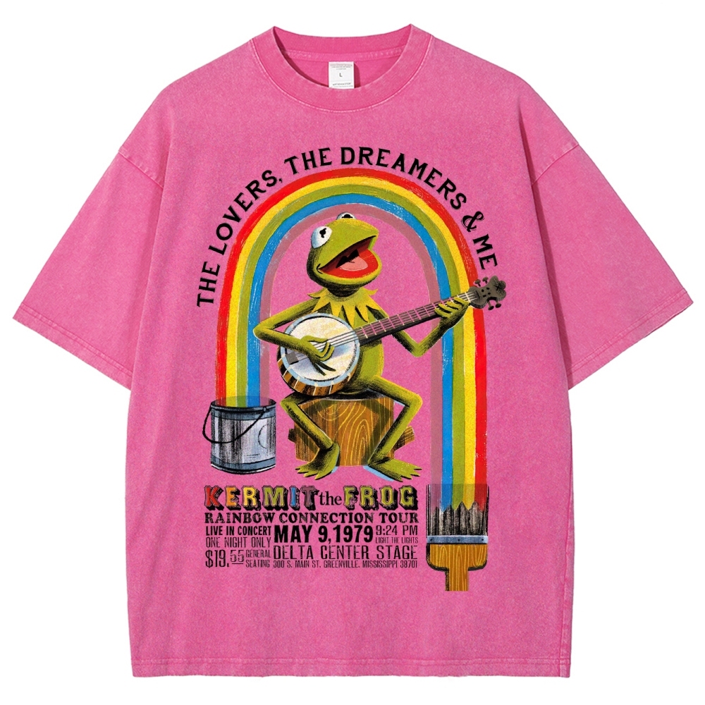 "Kermit the Frog Rainbow Connection Tour"  Washed T-Shirt