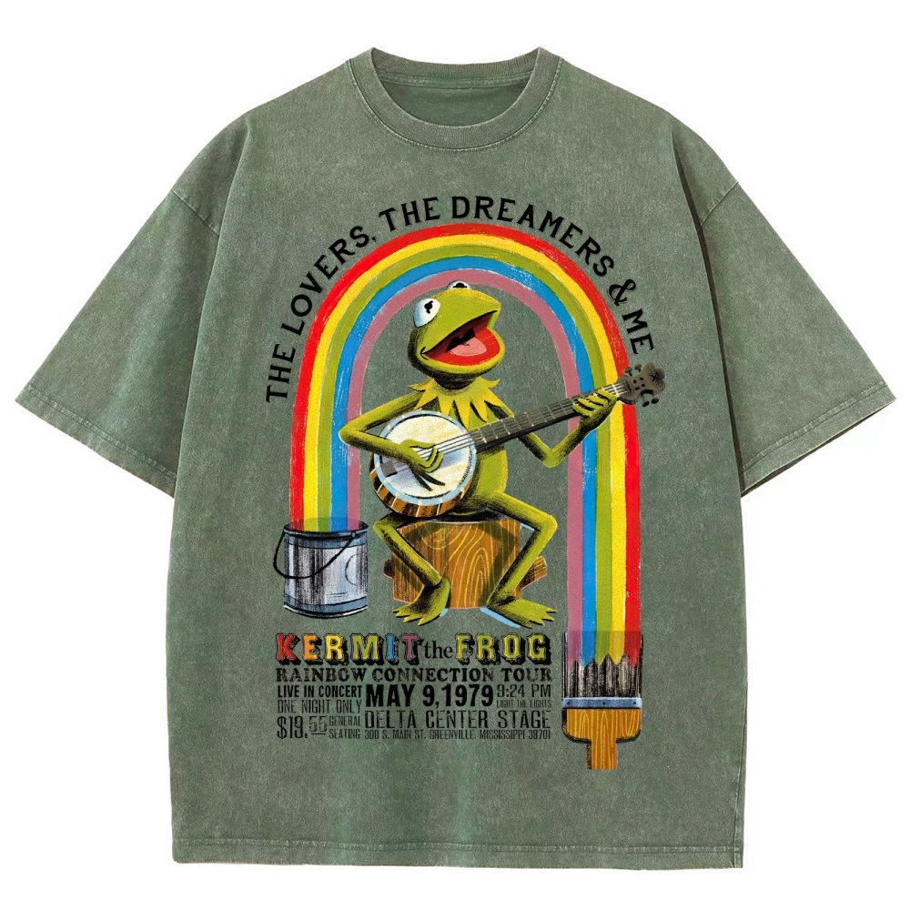 "Kermit the Frog Rainbow Connection Tour"  Washed T-Shirt