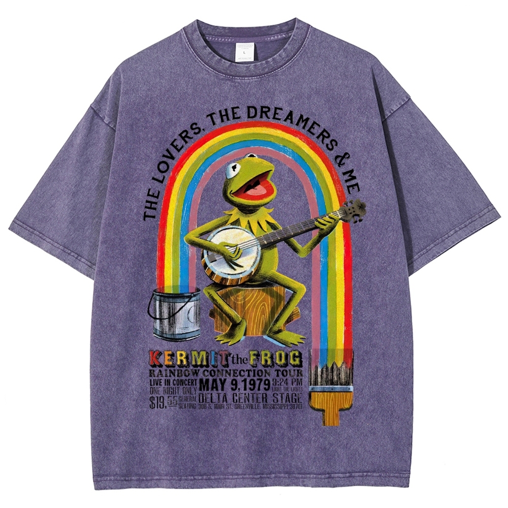 "Kermit the Frog Rainbow Connection Tour"  Washed T-Shirt