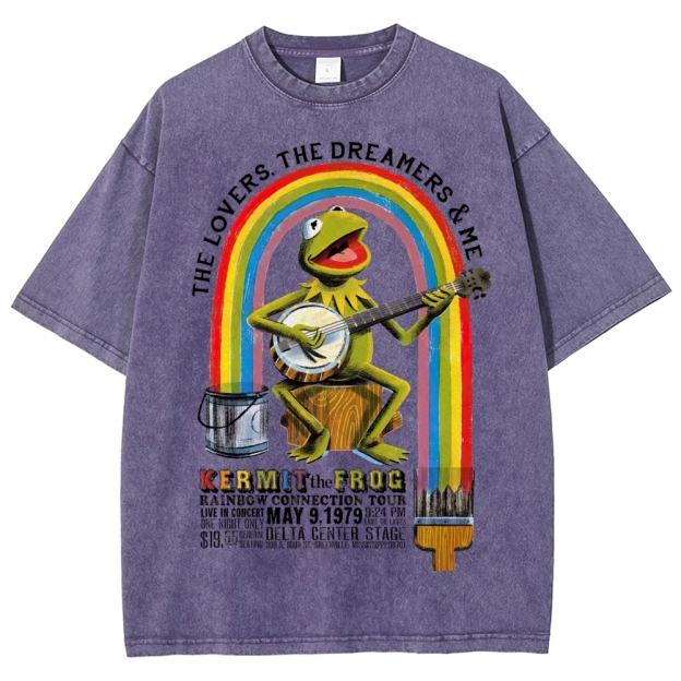 "Kermit the Frog Rainbow Connection Tour"  Washed T-Shirt