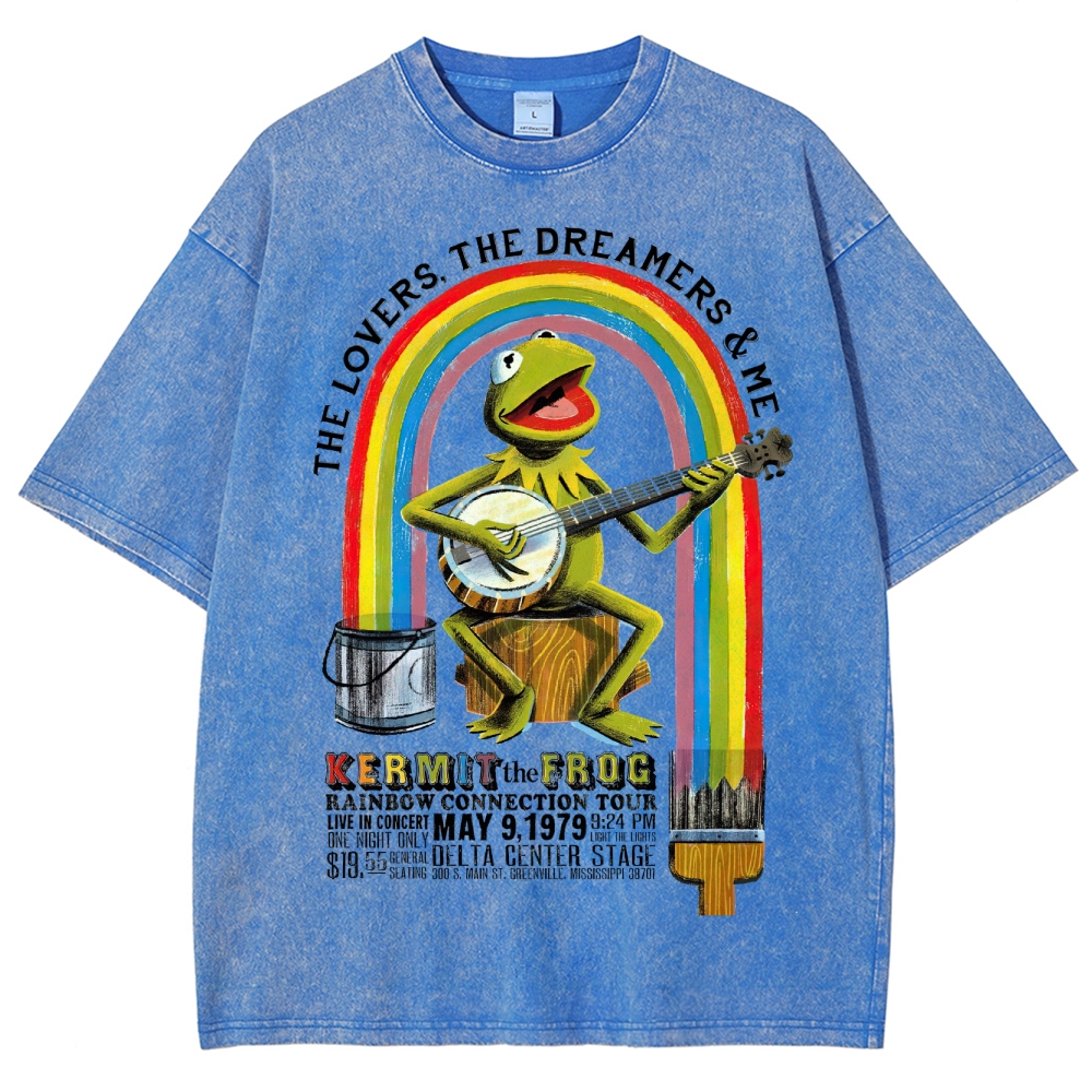 "Kermit the Frog Rainbow Connection Tour"  Washed T-Shirt