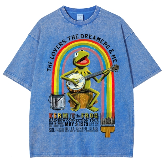 "Kermit the Frog Rainbow Connection Tour"  Washed T-Shirt