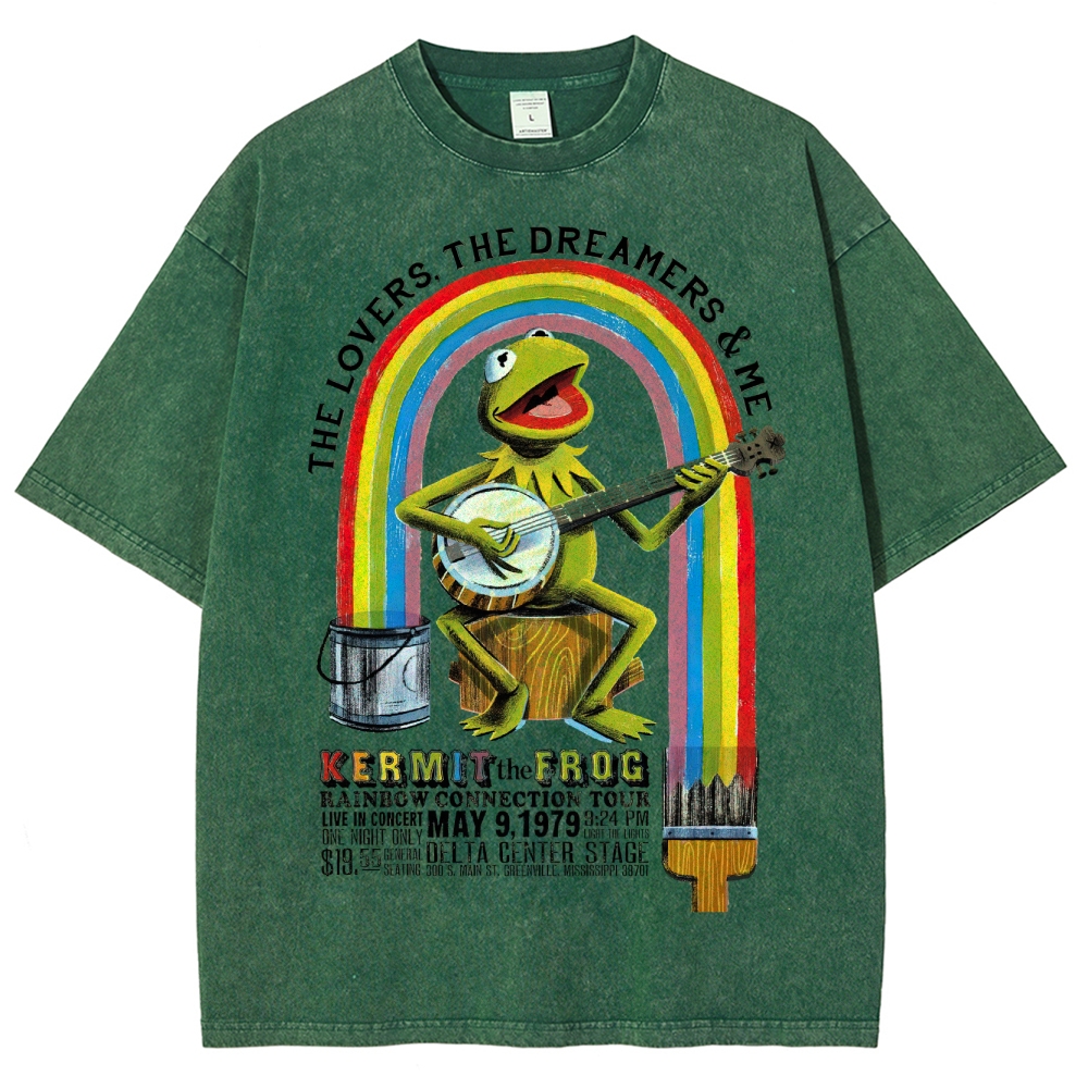 "Kermit the Frog Rainbow Connection Tour"  Washed T-Shirt