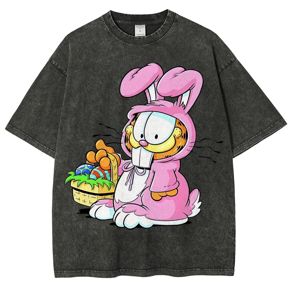 "Easter Garfield" Bunny Costume Washed T-Shirt