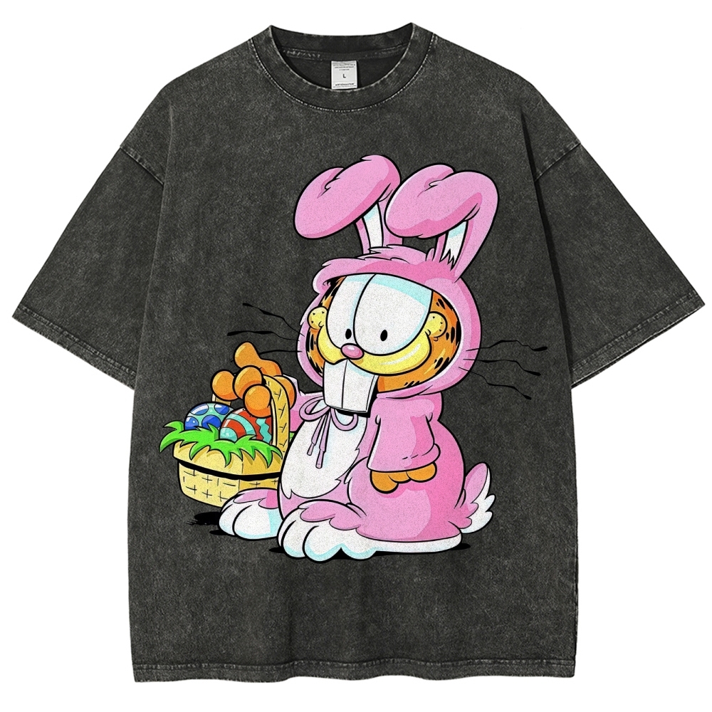 "Easter Garfield" Bunny Costume Washed T-Shirt