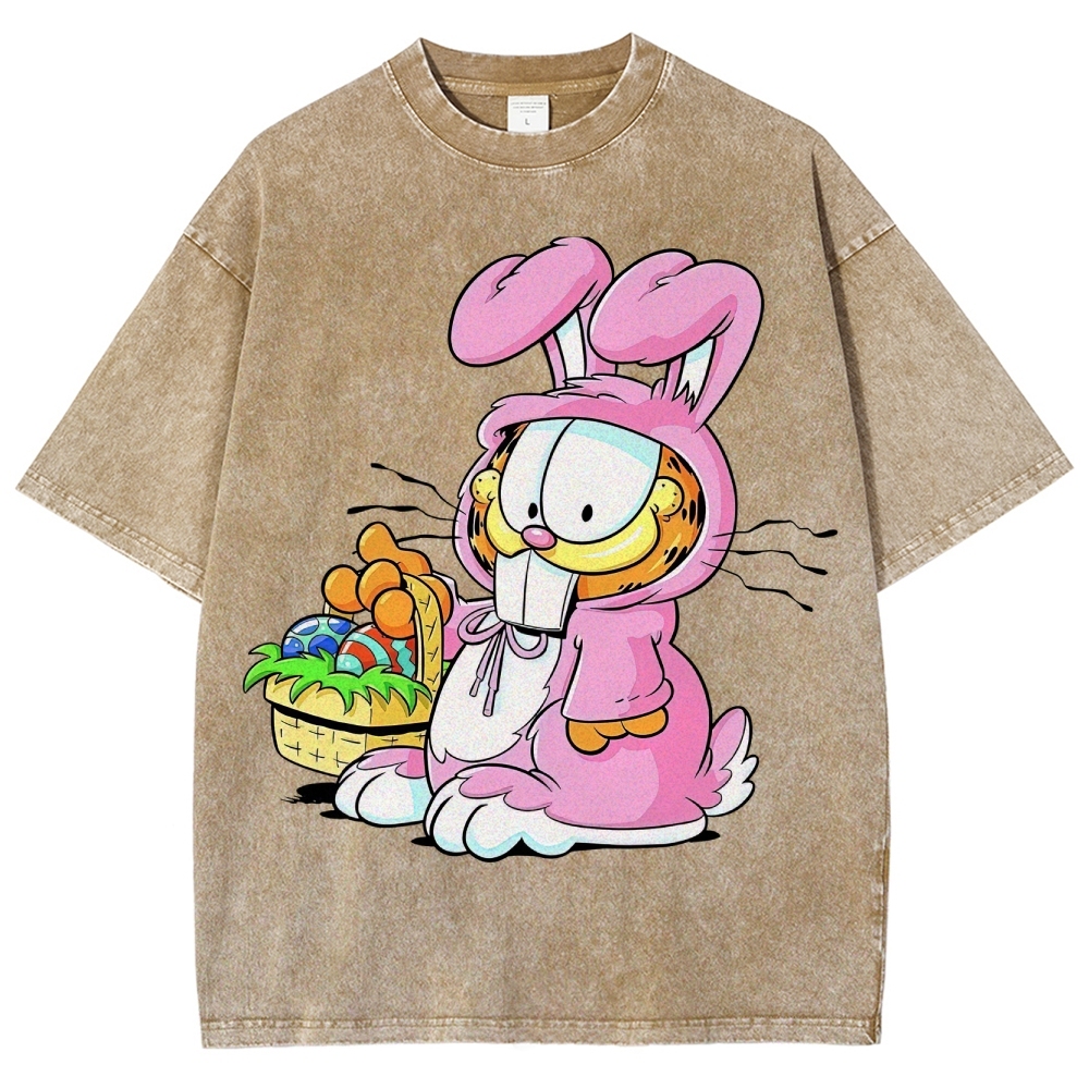 "Easter Garfield" Bunny Costume Washed T-Shirt