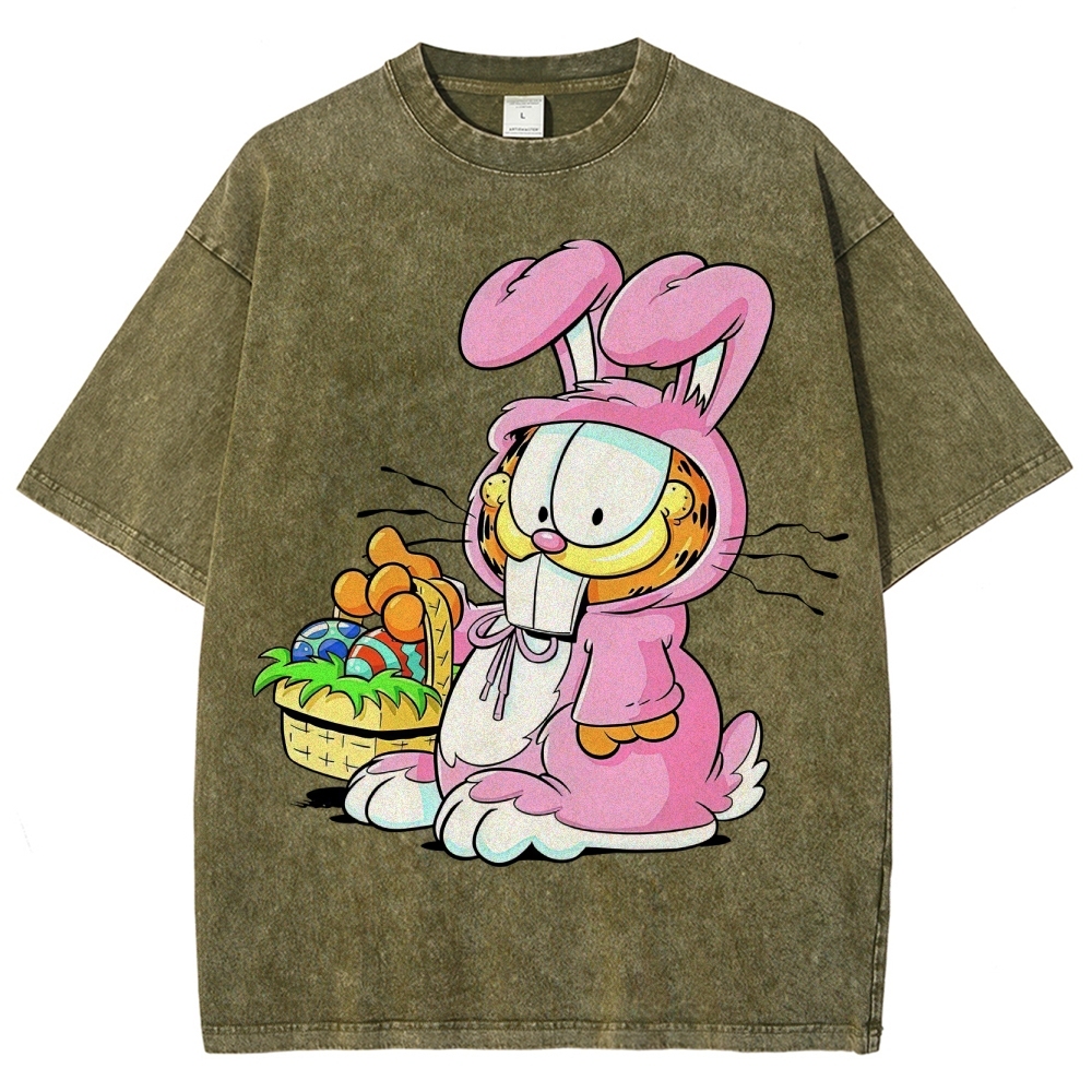 "Easter Garfield" Bunny Costume Washed T-Shirt