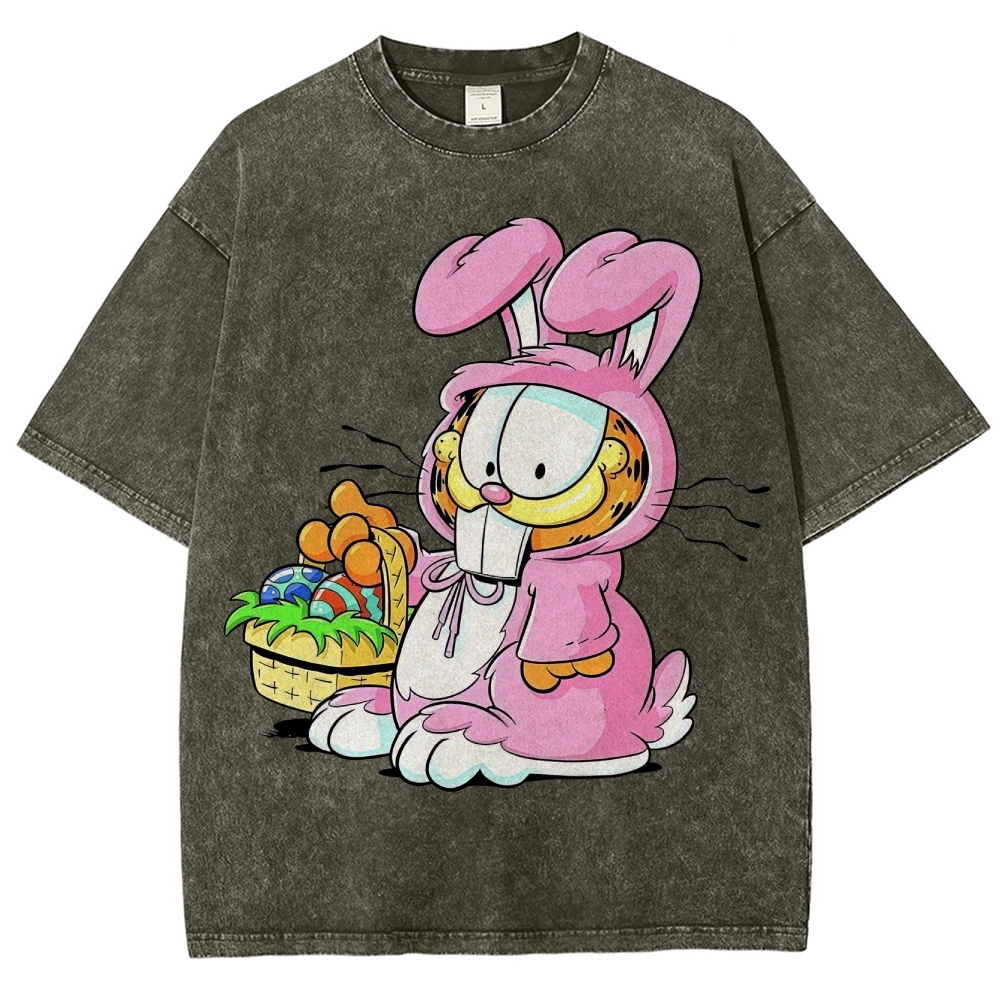 "Easter Garfield" Bunny Costume Washed T-Shirt