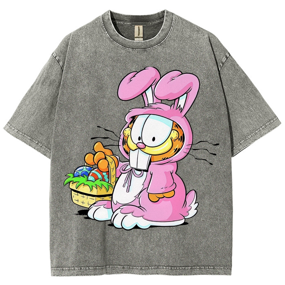 "Easter Garfield" Bunny Costume Washed T-Shirt