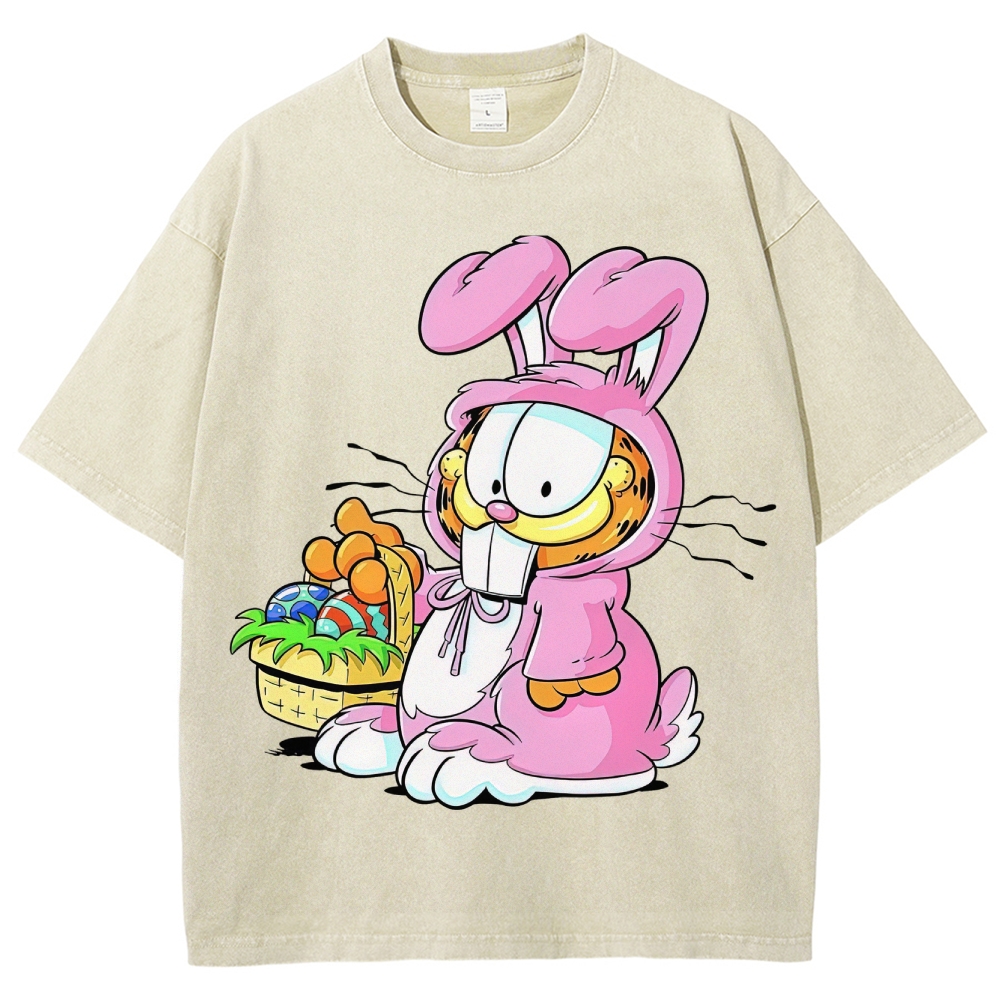 "Easter Garfield" Bunny Costume Washed T-Shirt