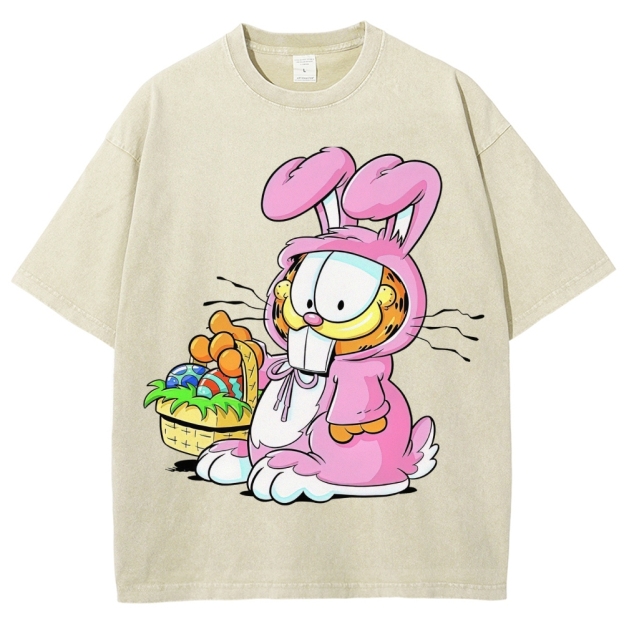 "Easter Garfield" Bunny Costume Washed T-Shirt