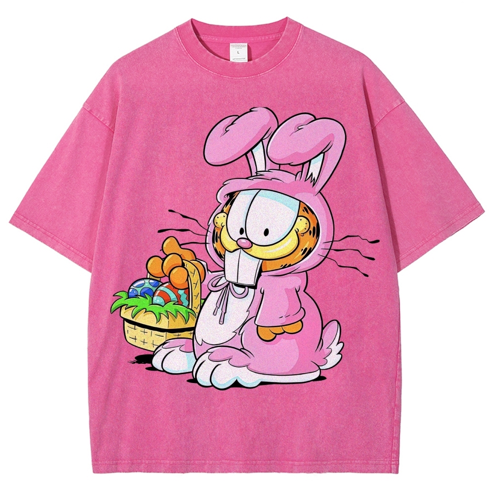 "Easter Garfield" Bunny Costume Washed T-Shirt