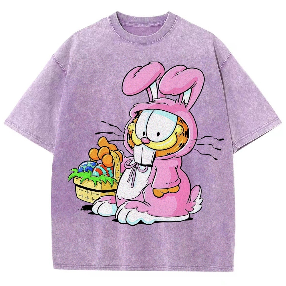 "Easter Garfield" Bunny Costume Washed T-Shirt