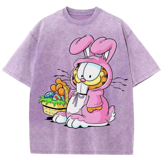 "Easter Garfield" Bunny Costume Washed T-Shirt