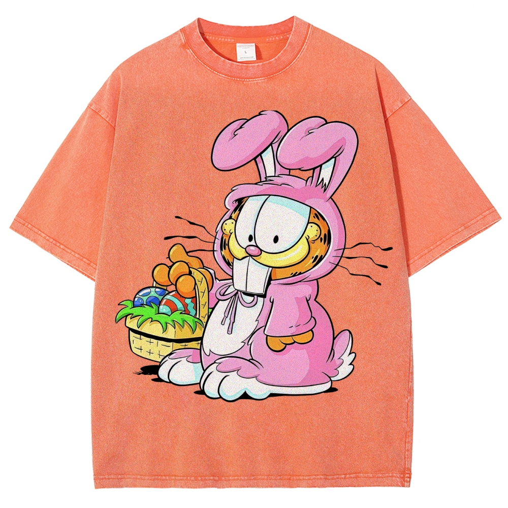 "Easter Garfield" Bunny Costume Washed T-Shirt