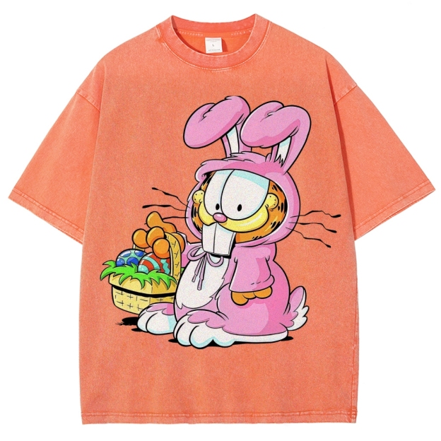 "Easter Garfield" Bunny Costume Washed T-Shirt