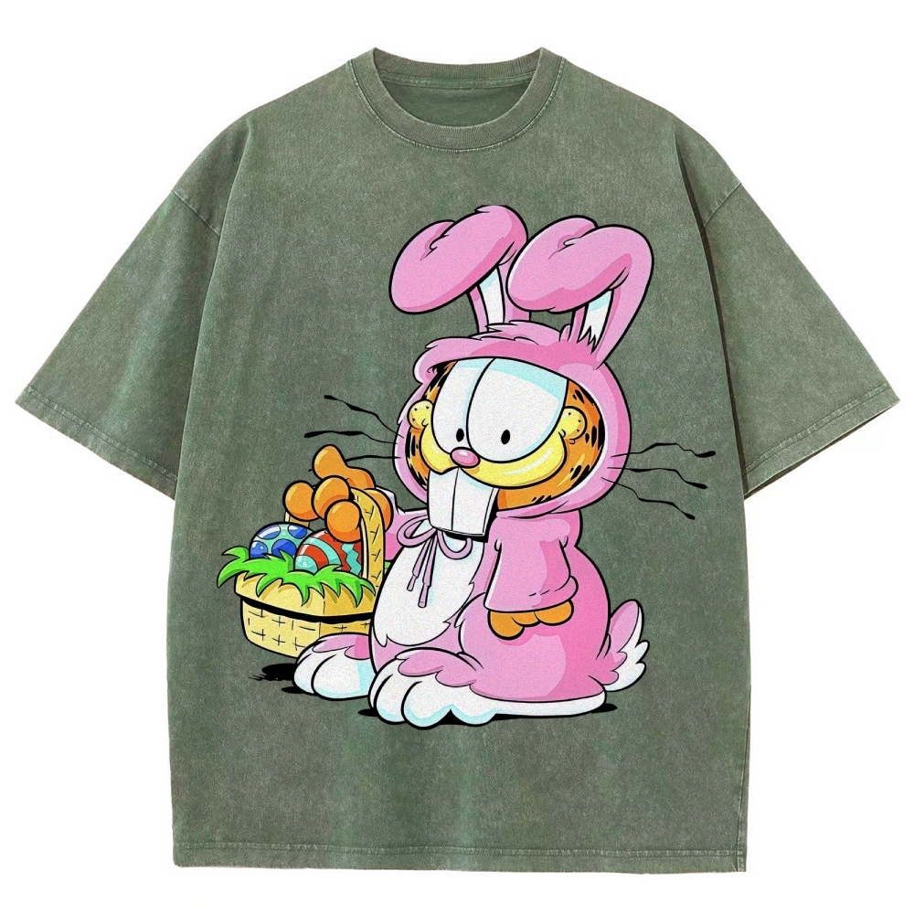 "Easter Garfield" Bunny Costume Washed T-Shirt