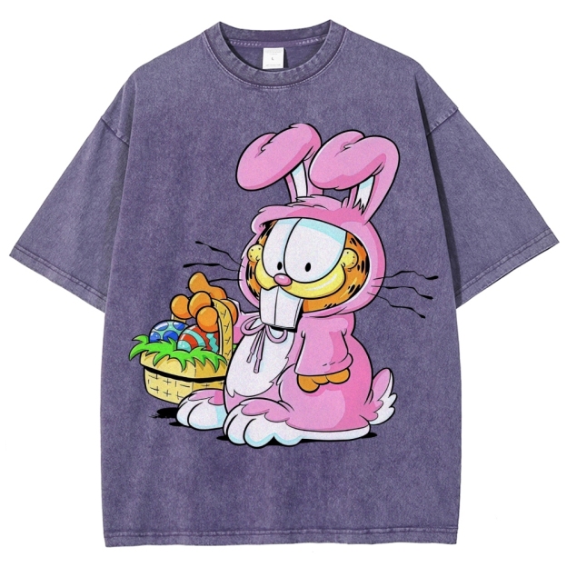 "Easter Garfield" Bunny Costume Washed T-Shirt