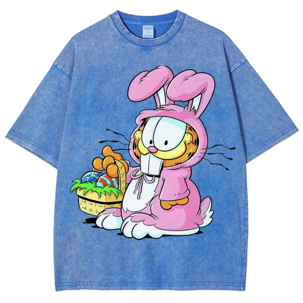 "Easter Garfield" Bunny Costume Washed T-Shirt