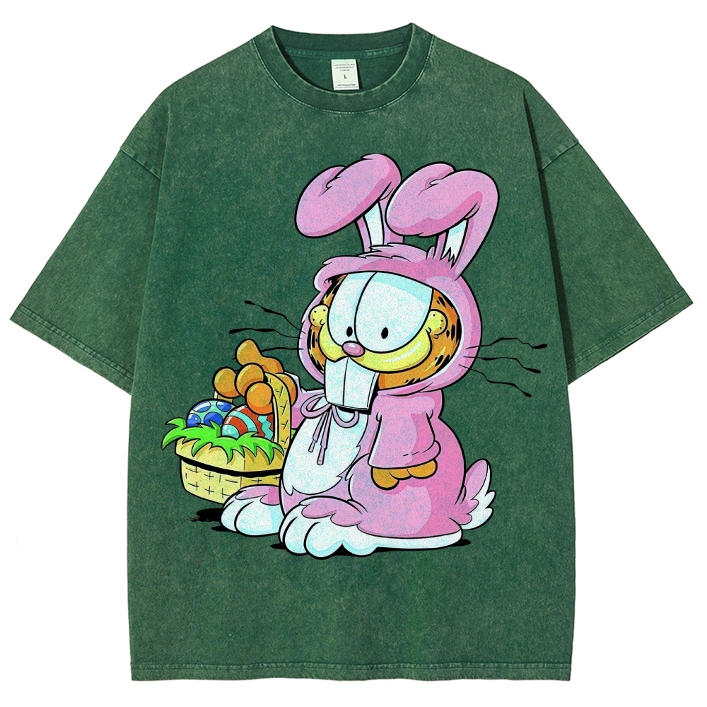 "Easter Garfield" Bunny Costume Washed T-Shirt