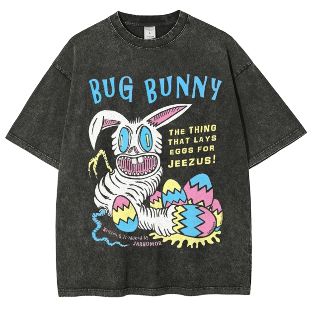 "Bug Bunny" Creepy Easter Parody Washed T-Shirt