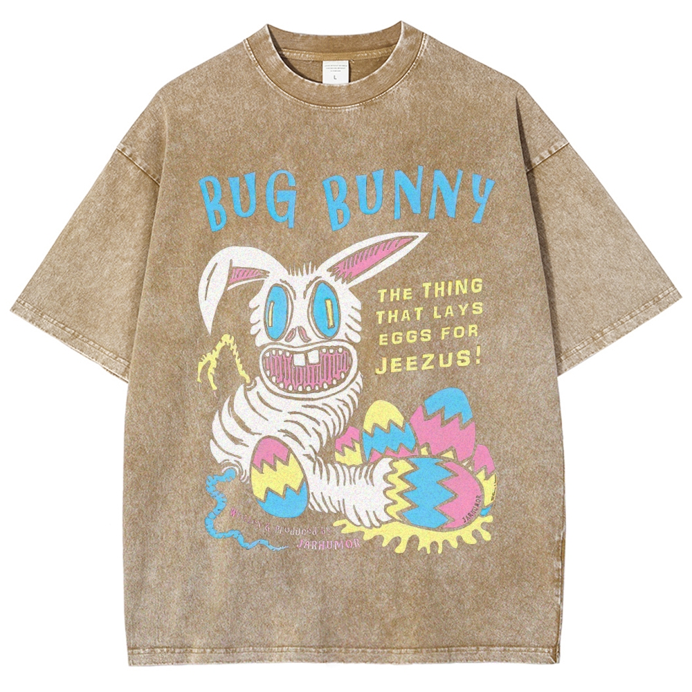 "Bug Bunny" Creepy Easter Parody Washed T-Shirt