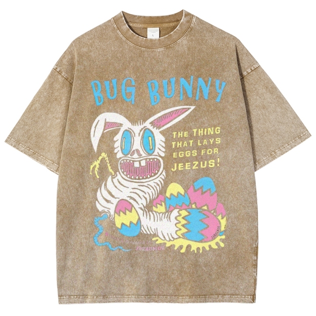 "Bug Bunny" Creepy Easter Parody Washed T-Shirt