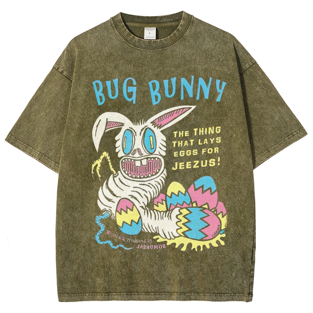 "Bug Bunny" Creepy Easter Parody Washed T-Shirt