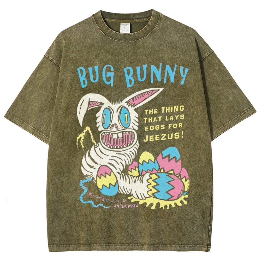 "Bug Bunny" Creepy Easter Parody Washed T-Shirt