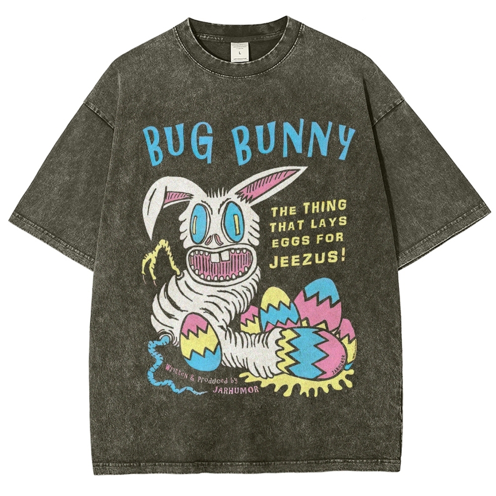 "Bug Bunny" Creepy Easter Parody Washed T-Shirt