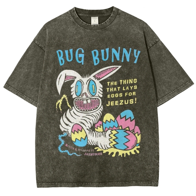 "Bug Bunny" Creepy Easter Parody Washed T-Shirt