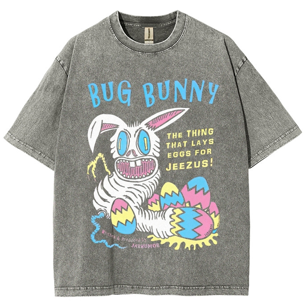 "Bug Bunny" Creepy Easter Parody Washed T-Shirt